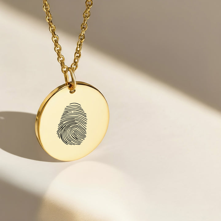 gold fingerprint necklace