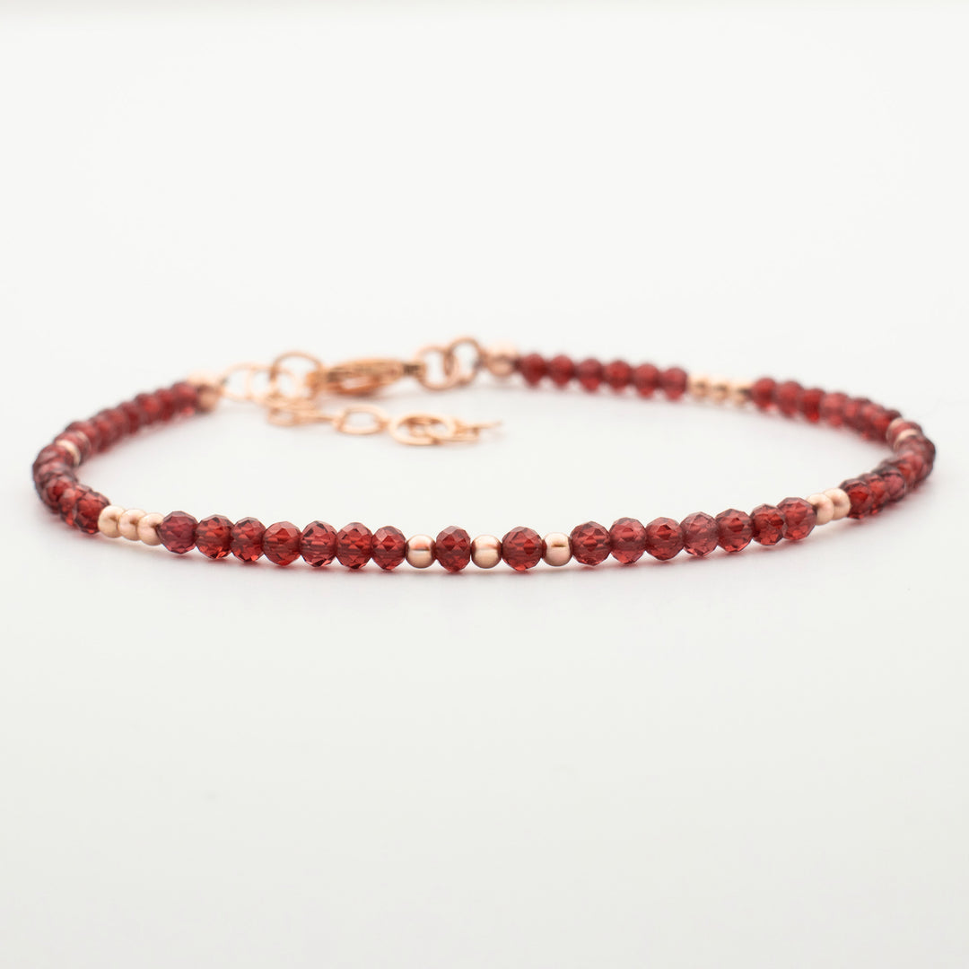 Rose Gold and Garnet Bracelet