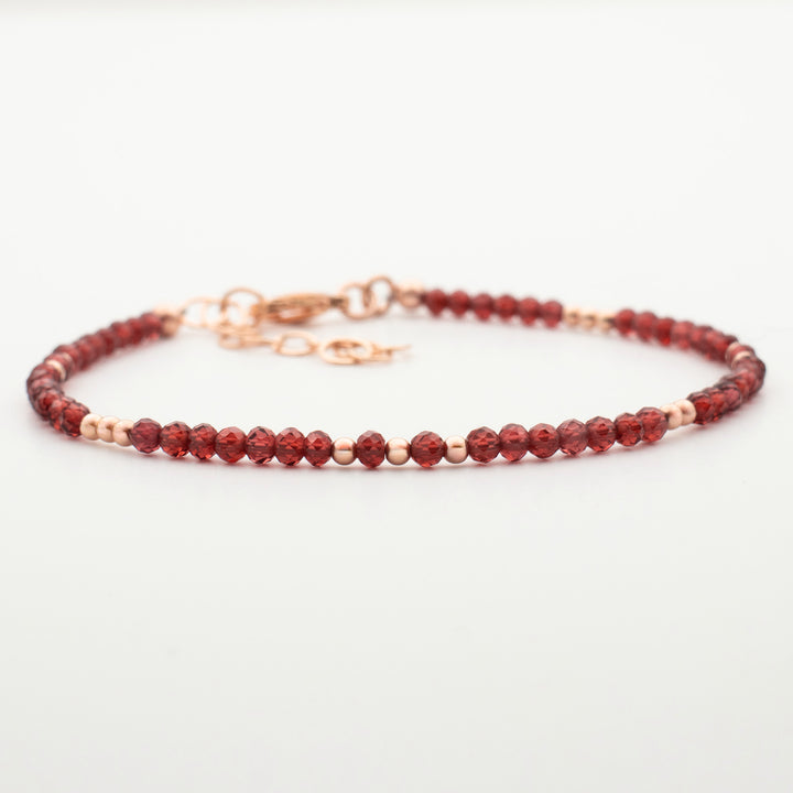 Rose Gold and Garnet Bracelet