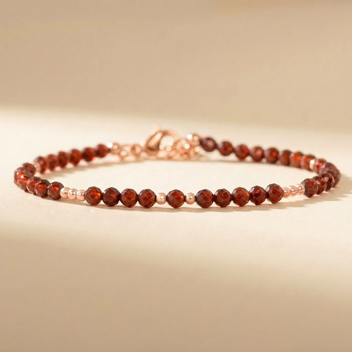 Rose gold filled Garnet bracelet — handmade UK