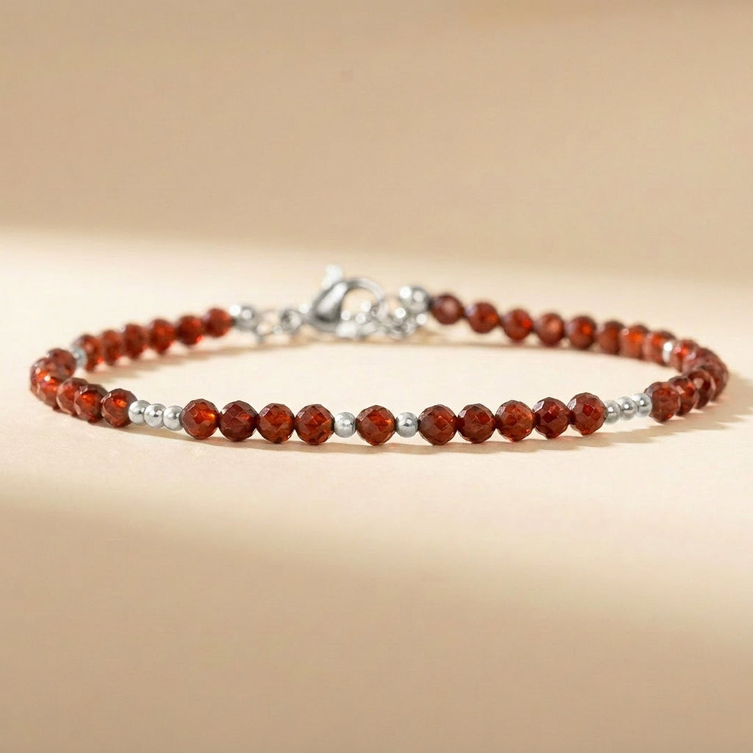 Sterling silver Garnet bracelet — handmade UK