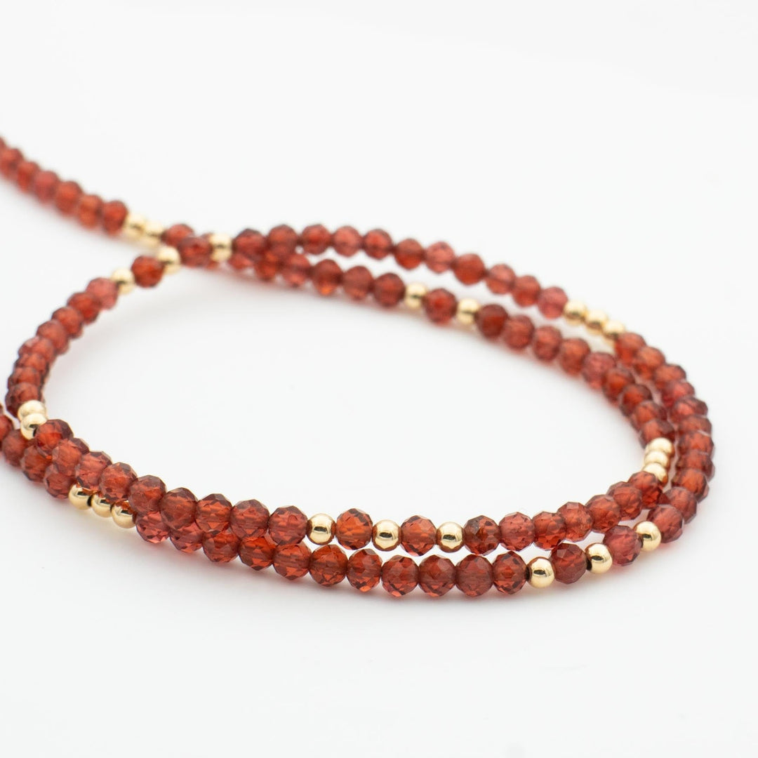 Garnet Necklace Gold