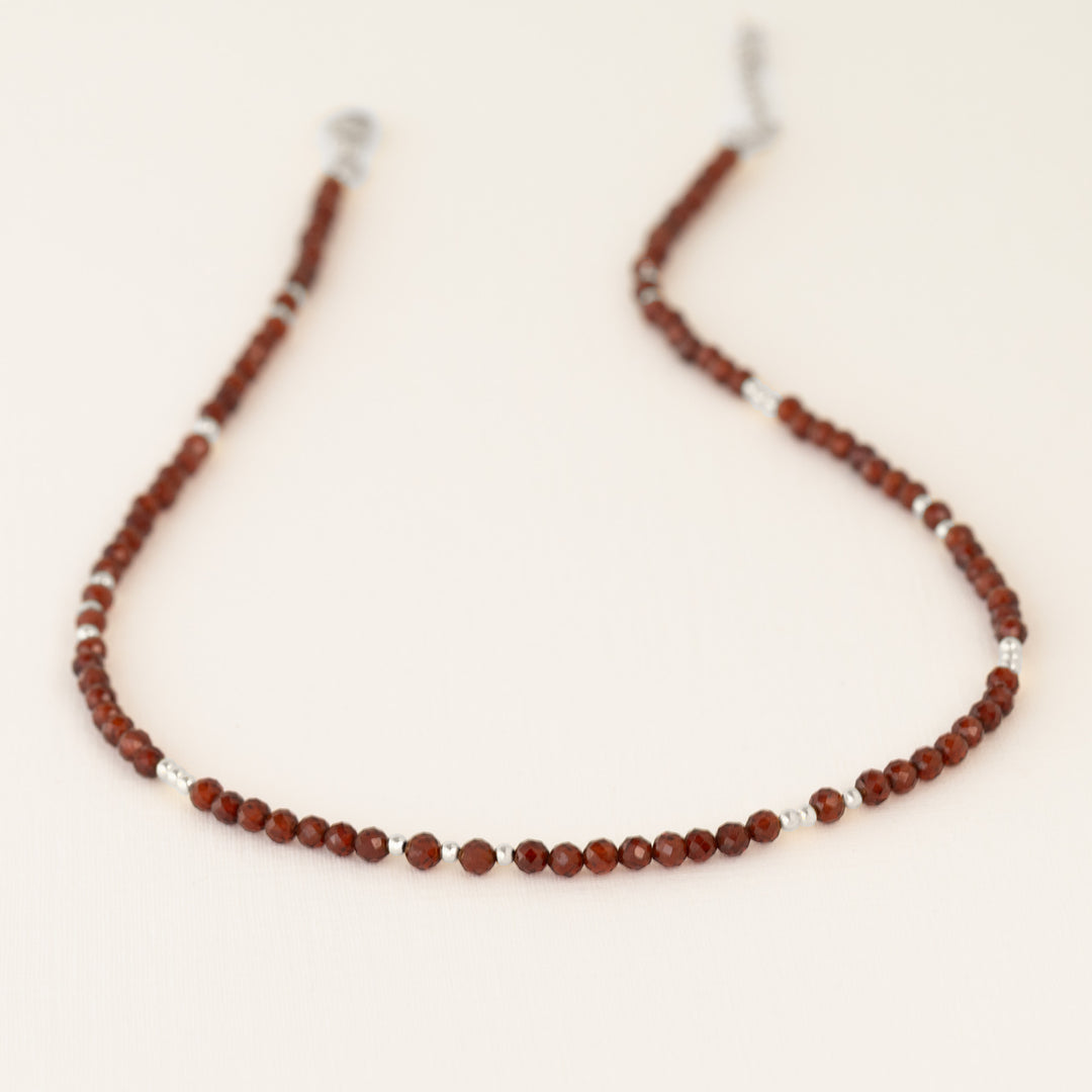 Garnet Necklace Silver