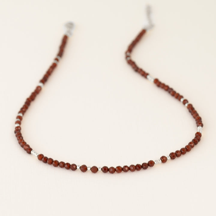Garnet Necklace Silver