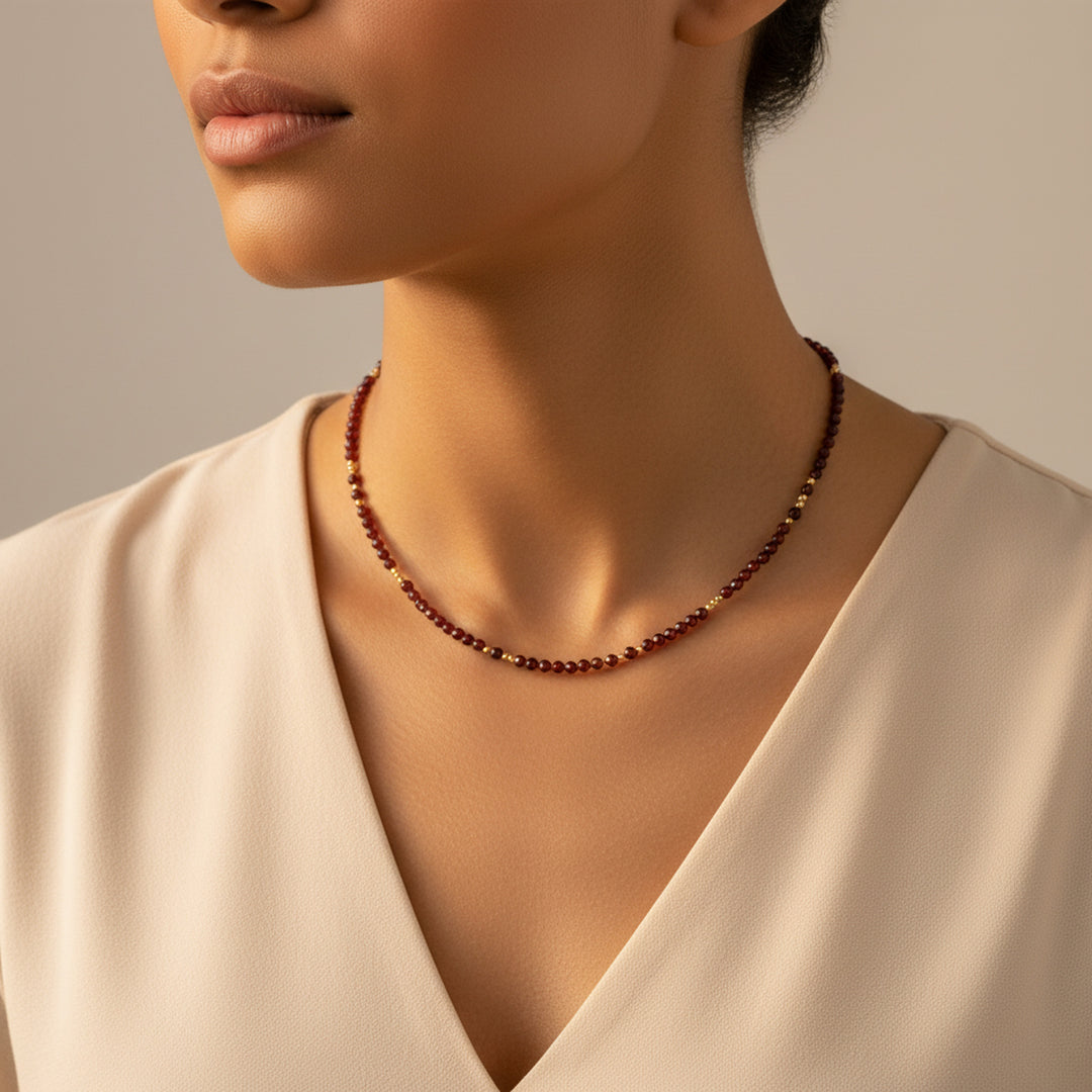 Garnet Birthstone Necklace