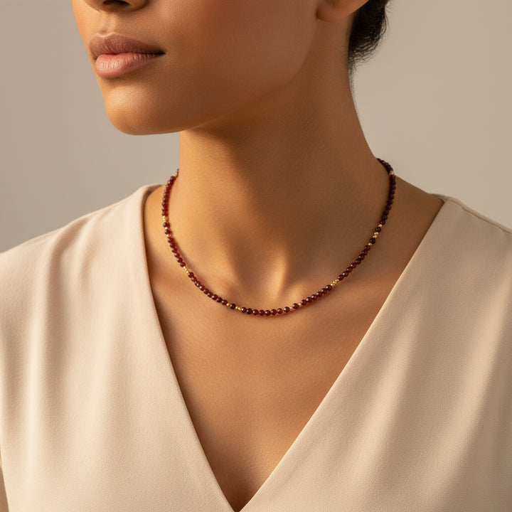 Garnet Birthstone Necklace