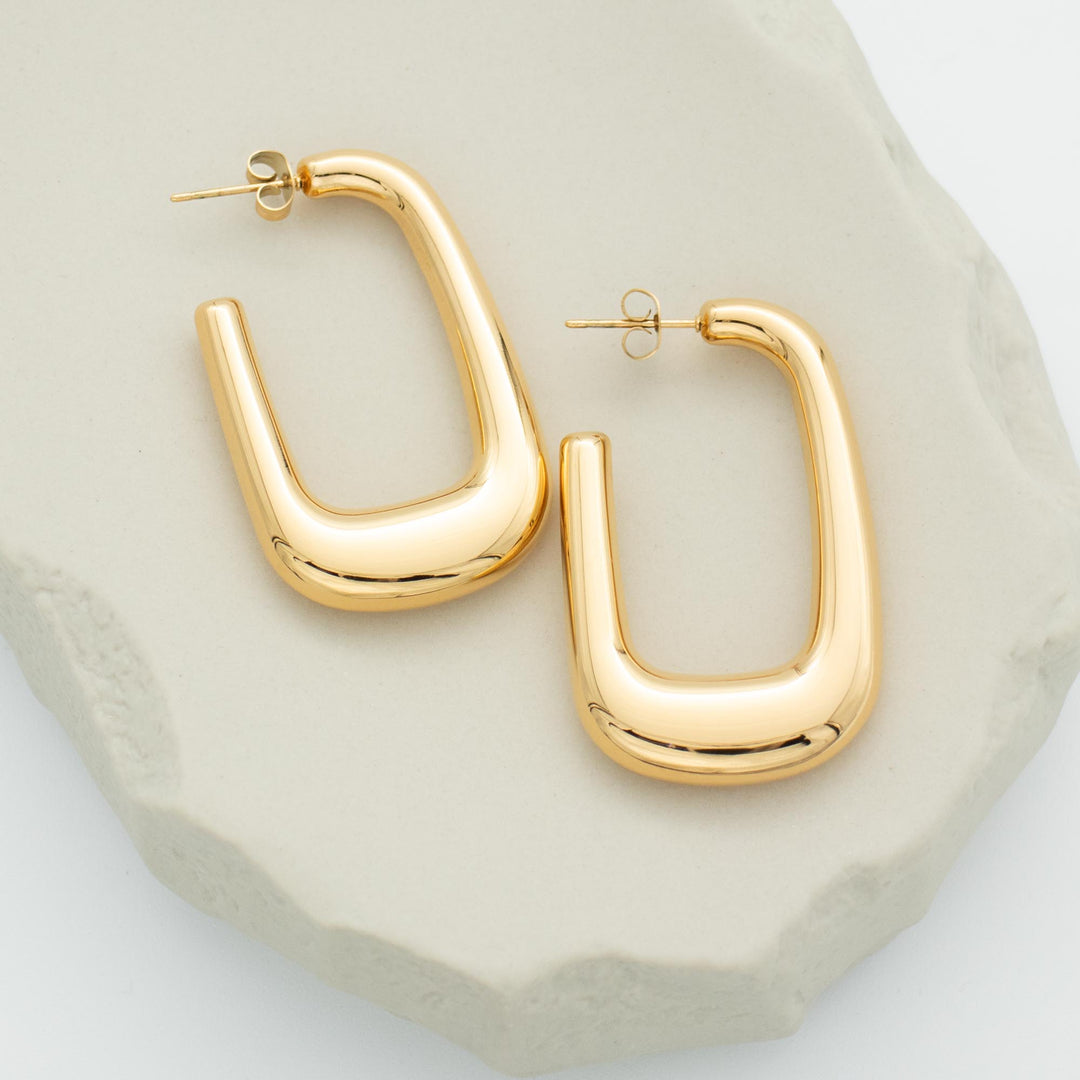 Square Hoop Earrings Gold Silver – Abiza