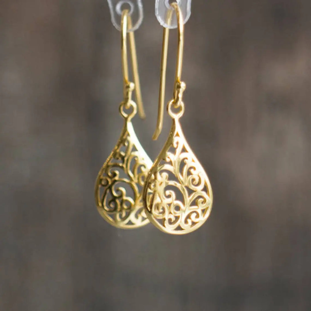 Gold Tear Drop Earrings