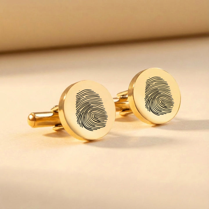 gold fingerprint cufflinks