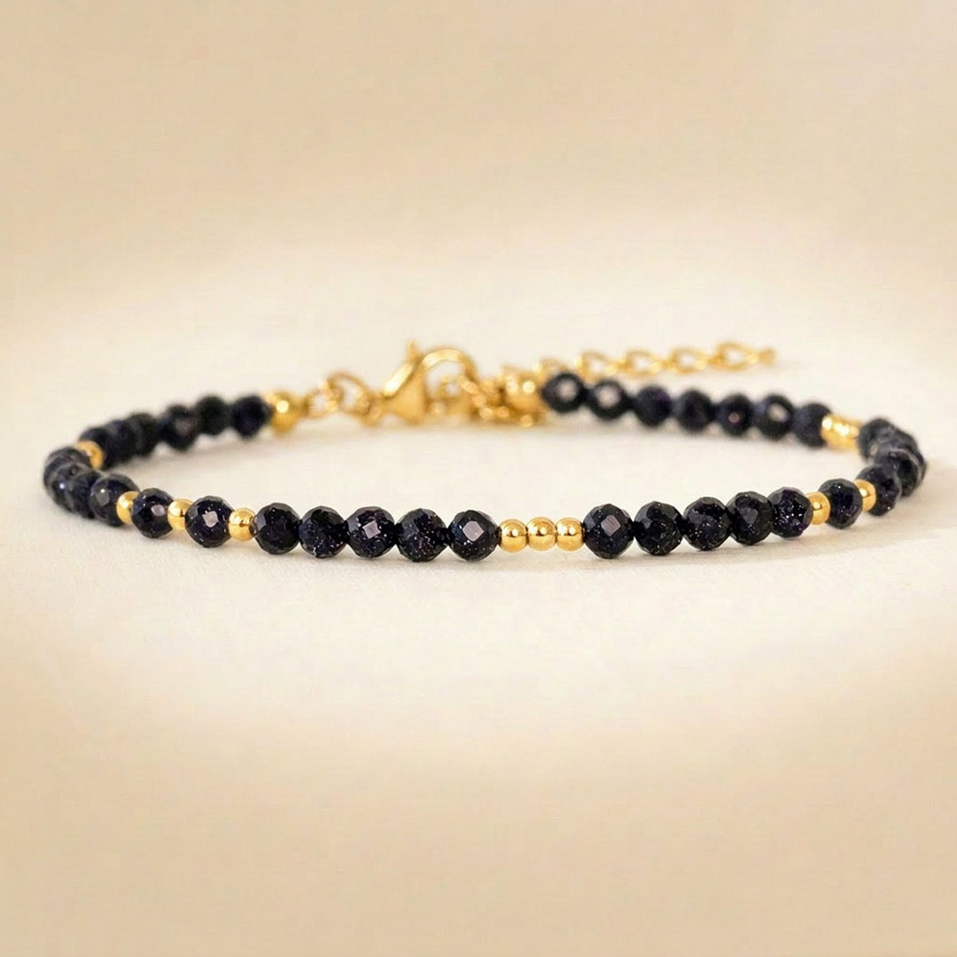14K gold filled blue goldstone bracelet — handmade UK
