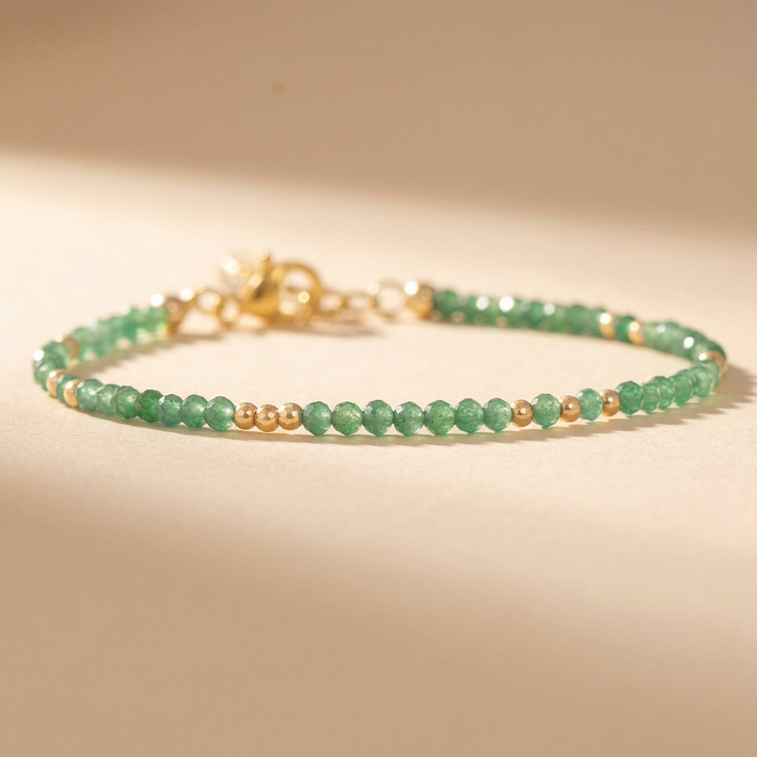 14K gold filled green aventurine bracelet — handmade UK