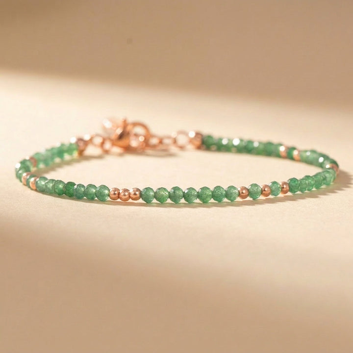 Rose gold filled green aventurine bracelet — handmade UK