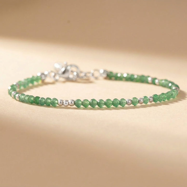 Sterling silver green aventurine bracelet — handmade UK