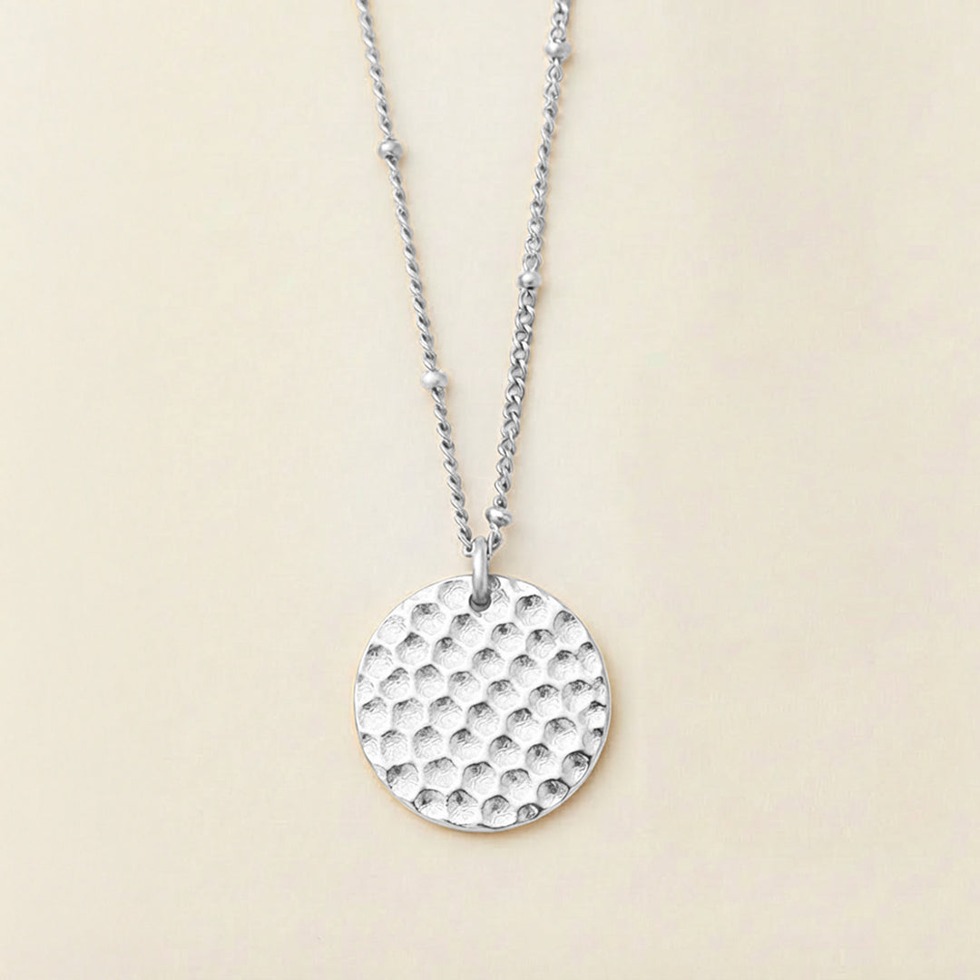 hammered silver necklace