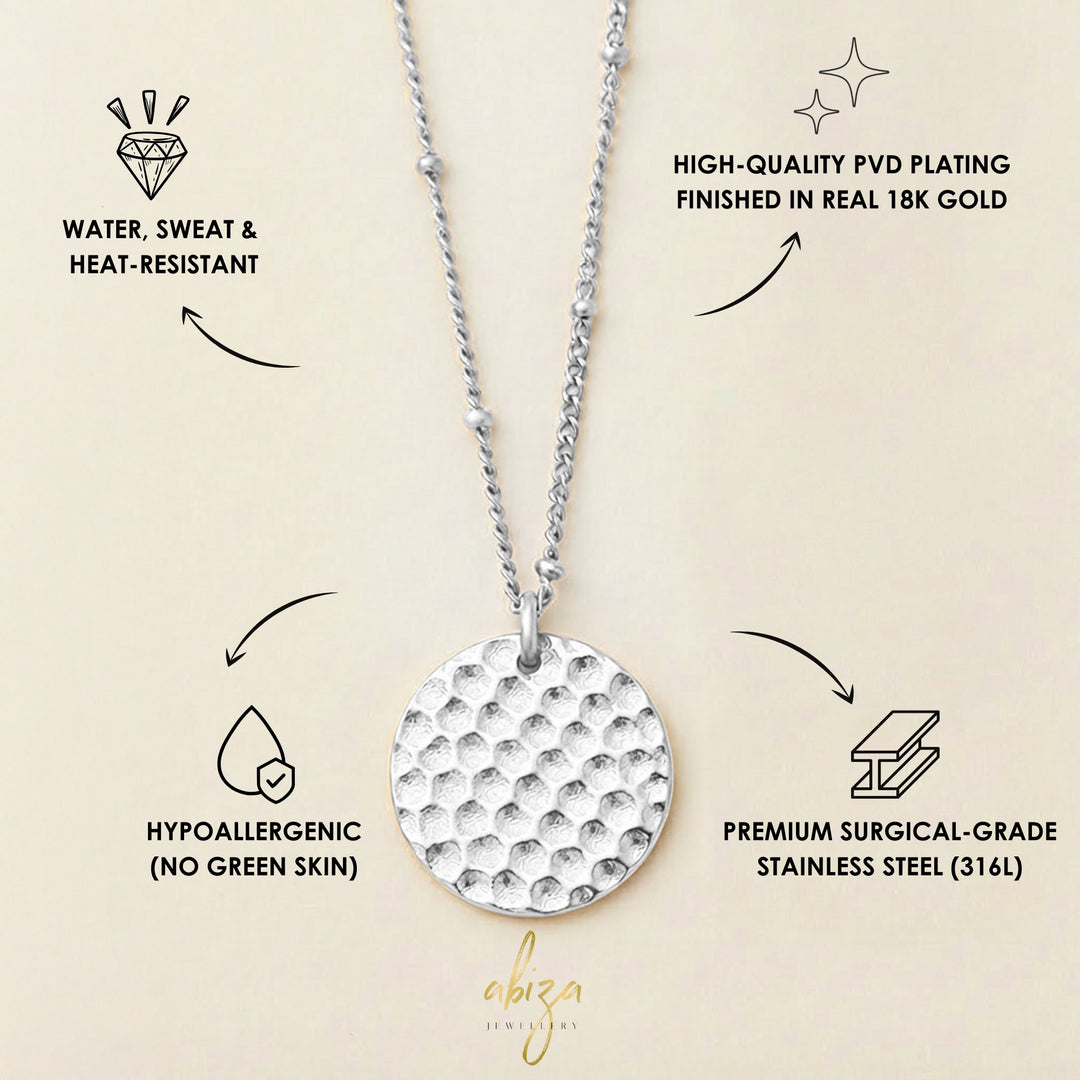 hammered silver necklace