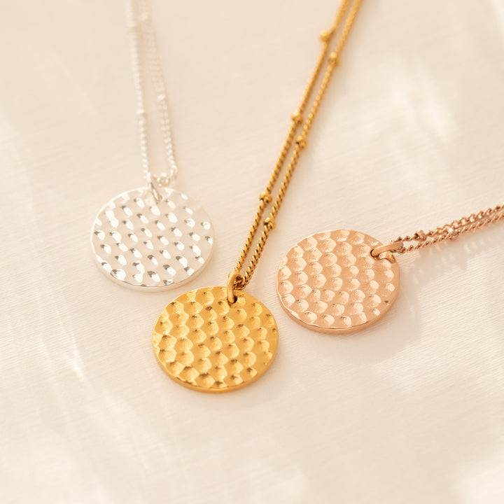 Hammered Disc Necklace for Women