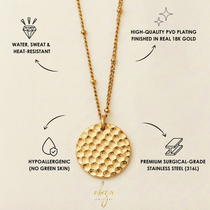 gold disc pendant necklace