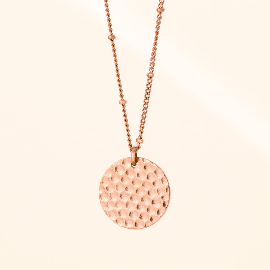 Hammered Rose Gold Necklace
