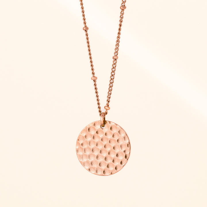 Hammered Rose Gold Necklace