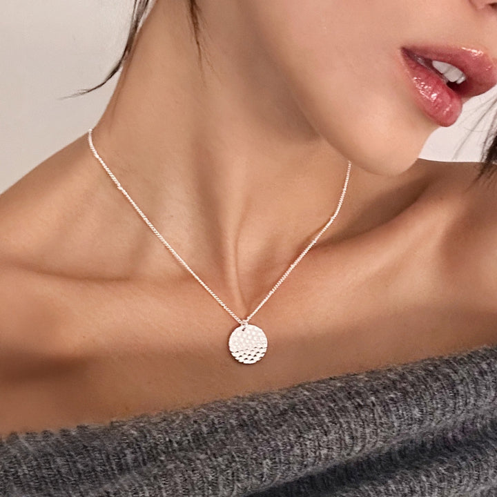 Silver Disc Necklace