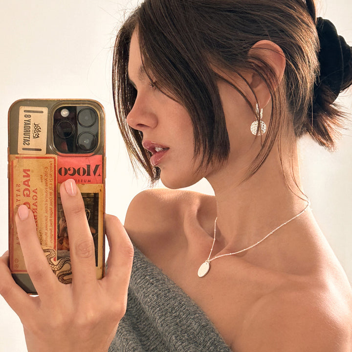 Hidden Message Necklace – Hammered Disc Secret Message Necklace