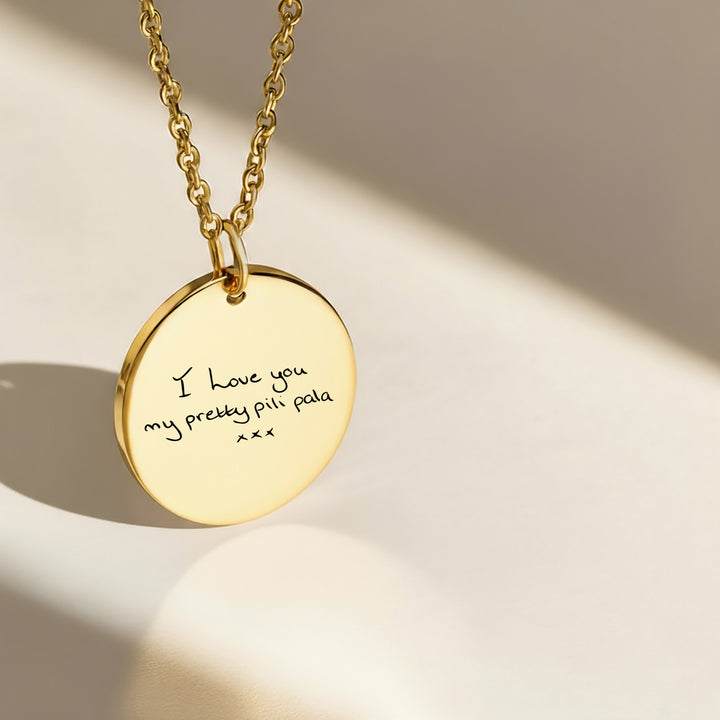 handwriting engraved necklace