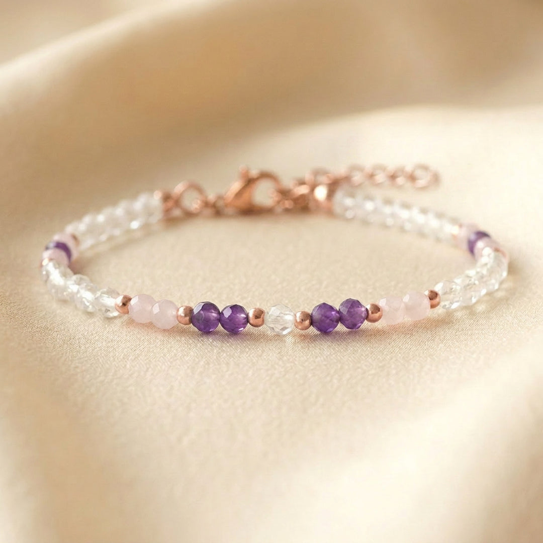 Rose gold filled positive energy crystal bracelet — handmade UK