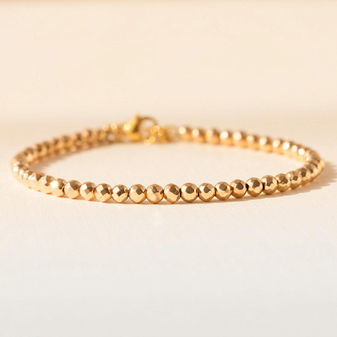 14K gold filled hematite bracelet — handmade UK
