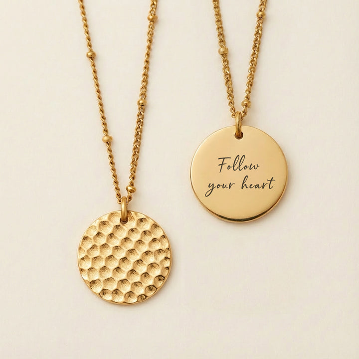 disc necklace gold