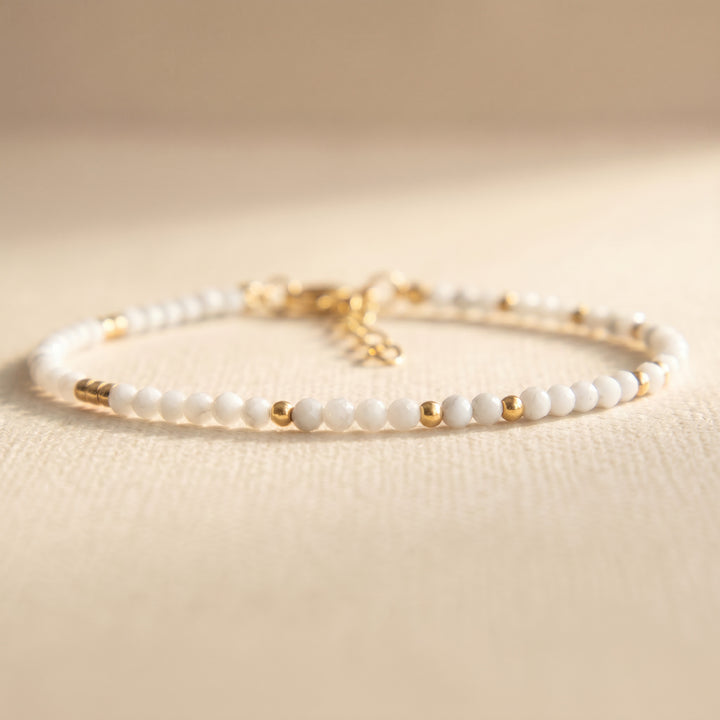 14K gold filled howlite bracelet — handmade UK
