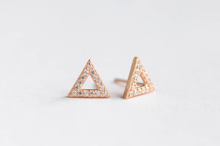 Open Triangle Stud Earrings