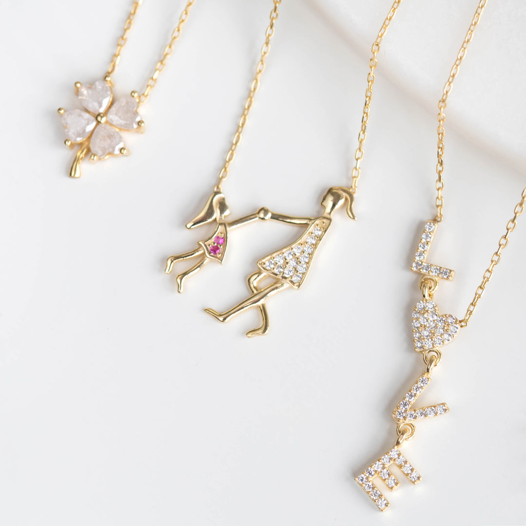 Mother Daughter Necklace Set