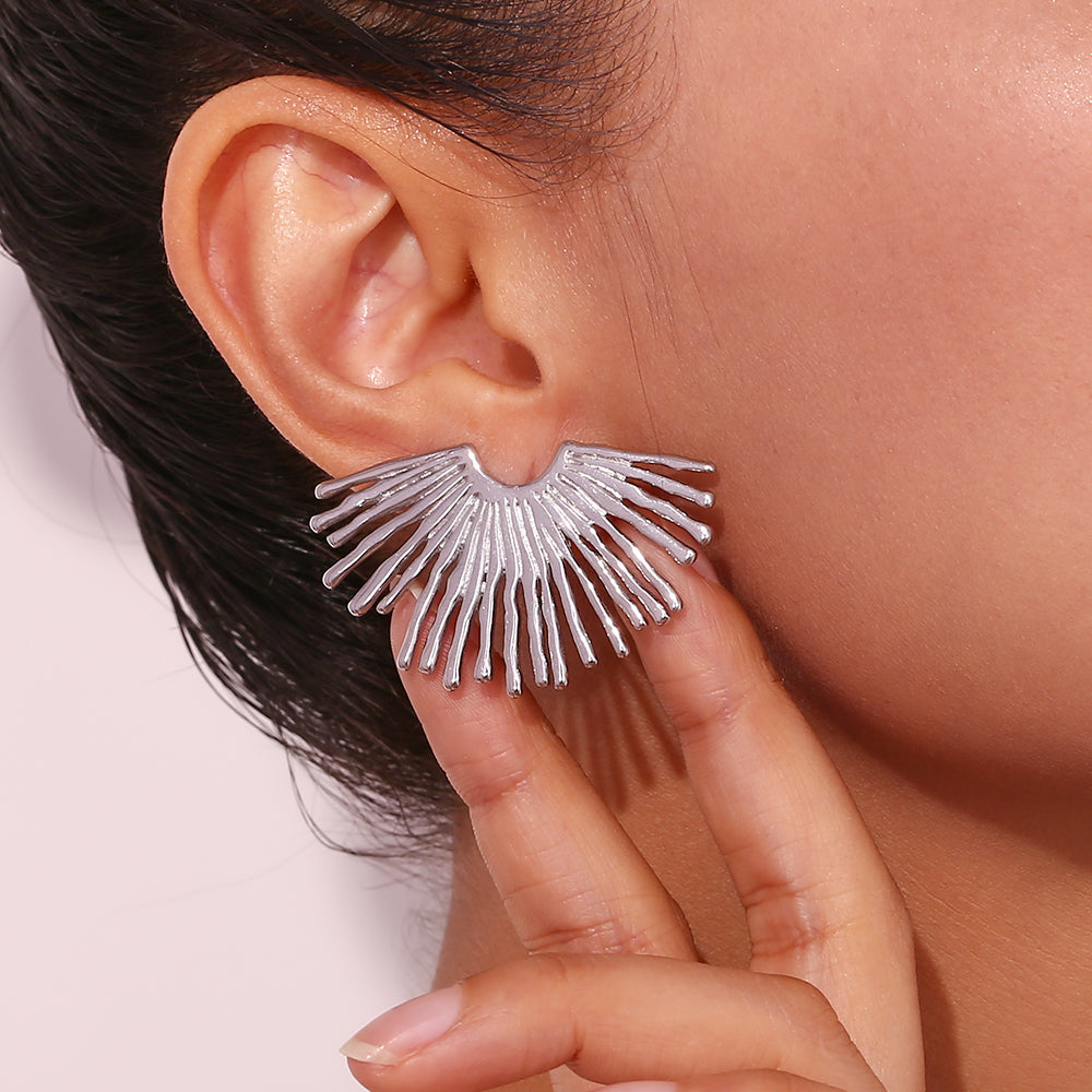 silver statement earrings