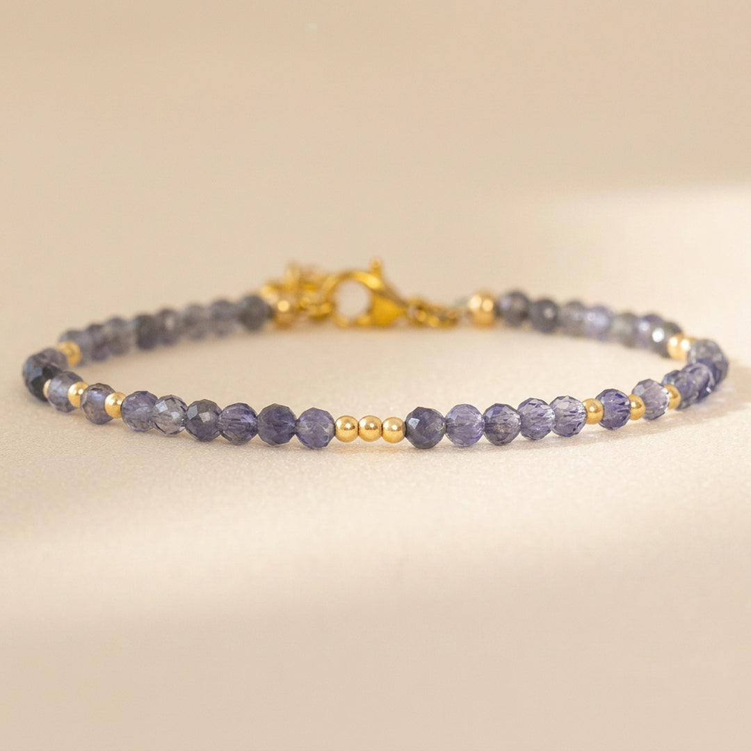 14K gold filled iolite bracelet — handmade UK
