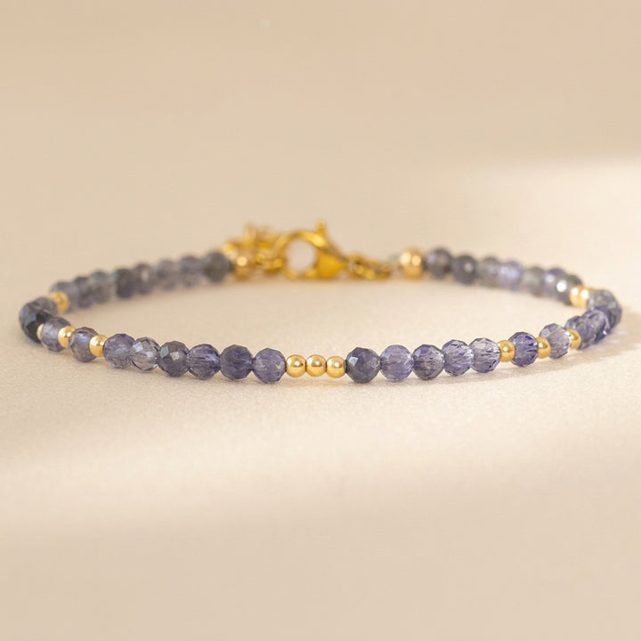 14K gold filled iolite bracelet — handmade UK
