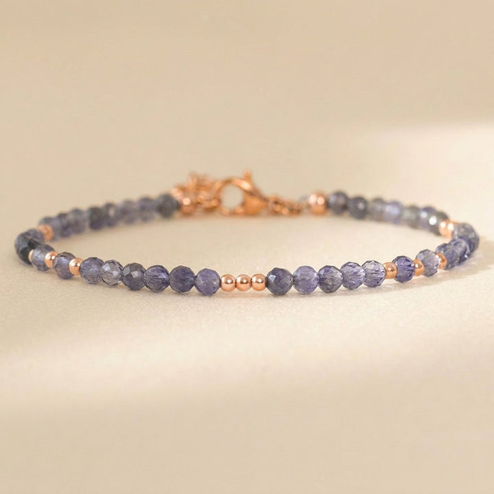 Rose gold filled iolite bracelet — handmade UK
