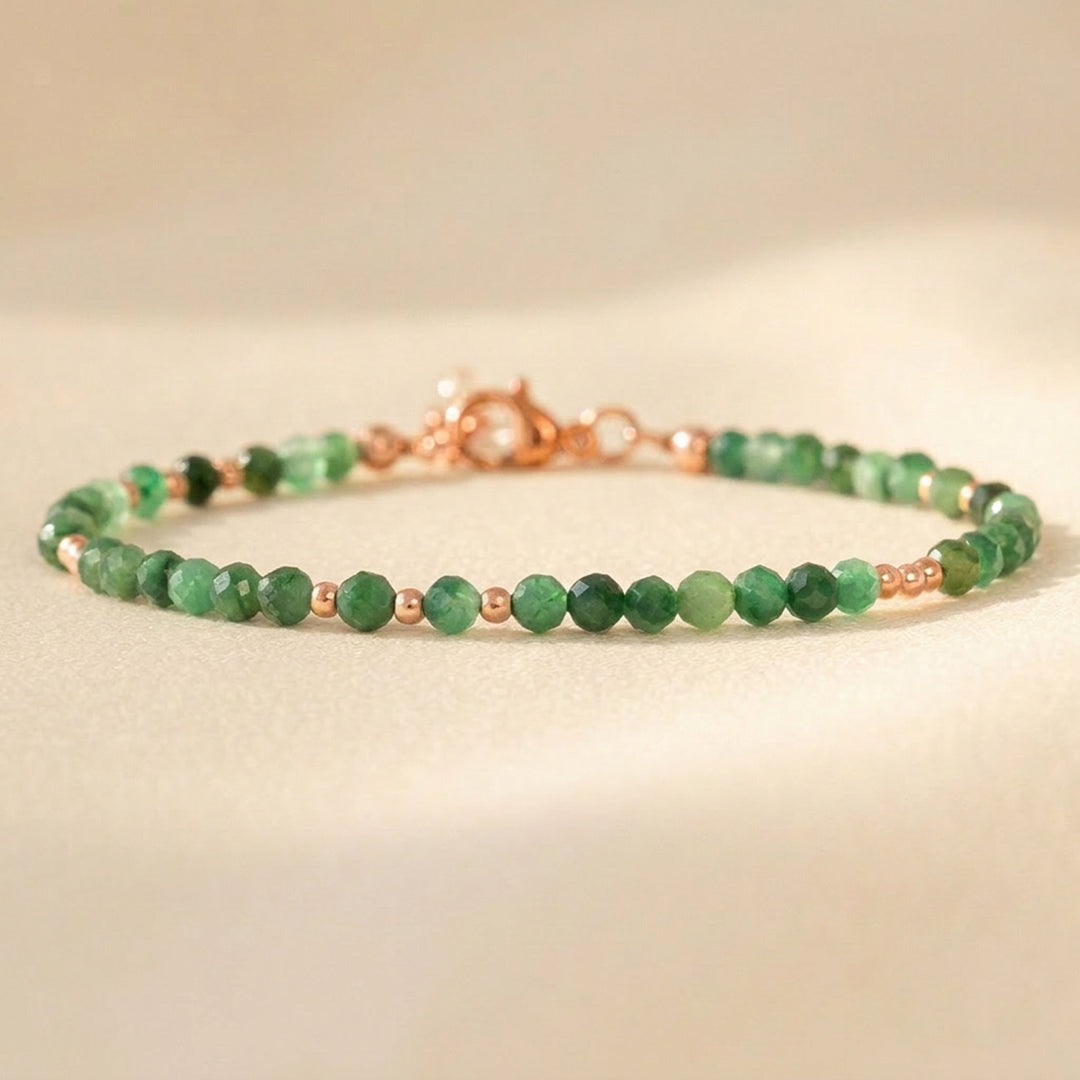 Rose gold filled African Jade bracelet — handmade UK