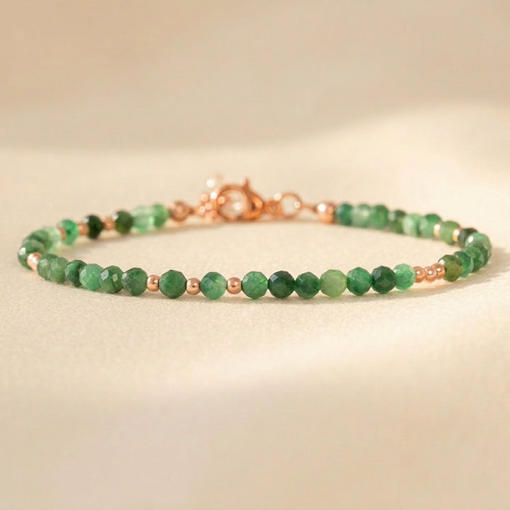 Rose gold filled African Jade bracelet — handmade UK