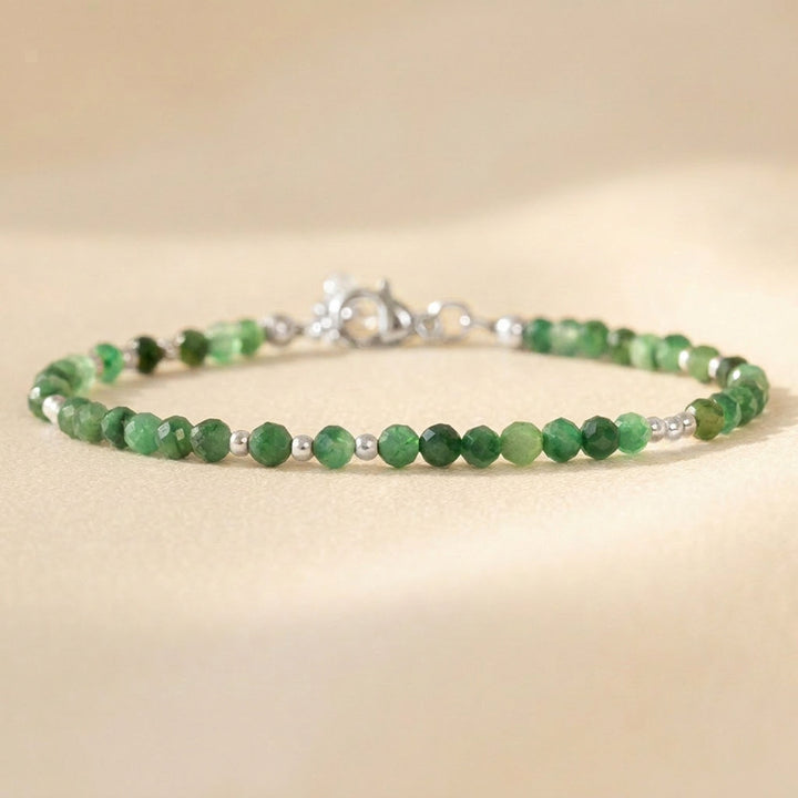 Sterling silver African Jade bracelet — handmade UK