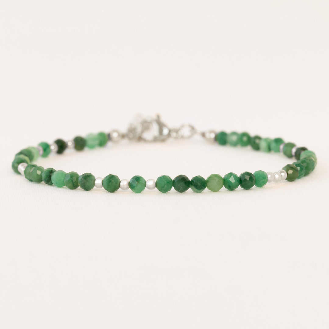 jade crystal bracelet silver