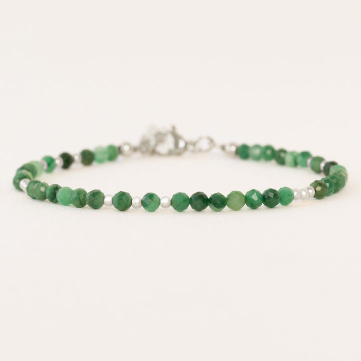 jade crystal bracelet silver