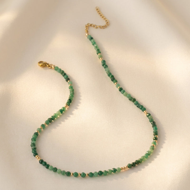 14K gold filled jade necklace — handmade UK