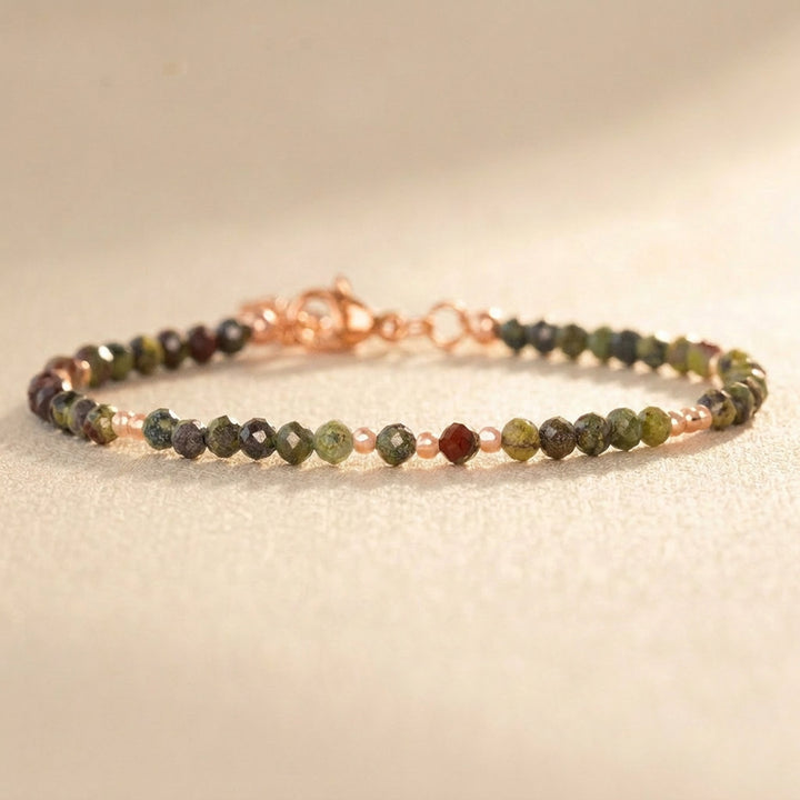 Rose gold filled dragon blood jasper bracelet — handmade UK