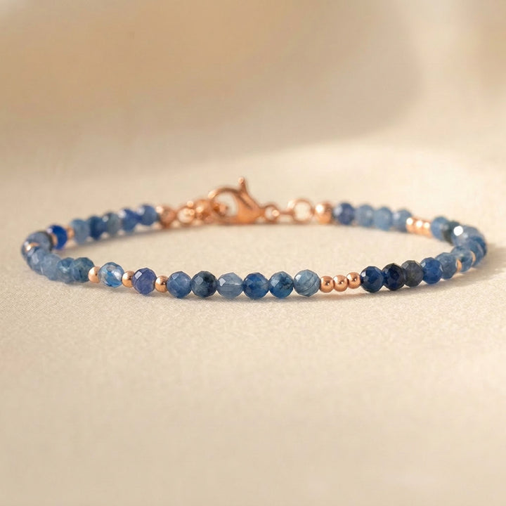 Rose gold filled blue kyanite bracelet — handmade UK

