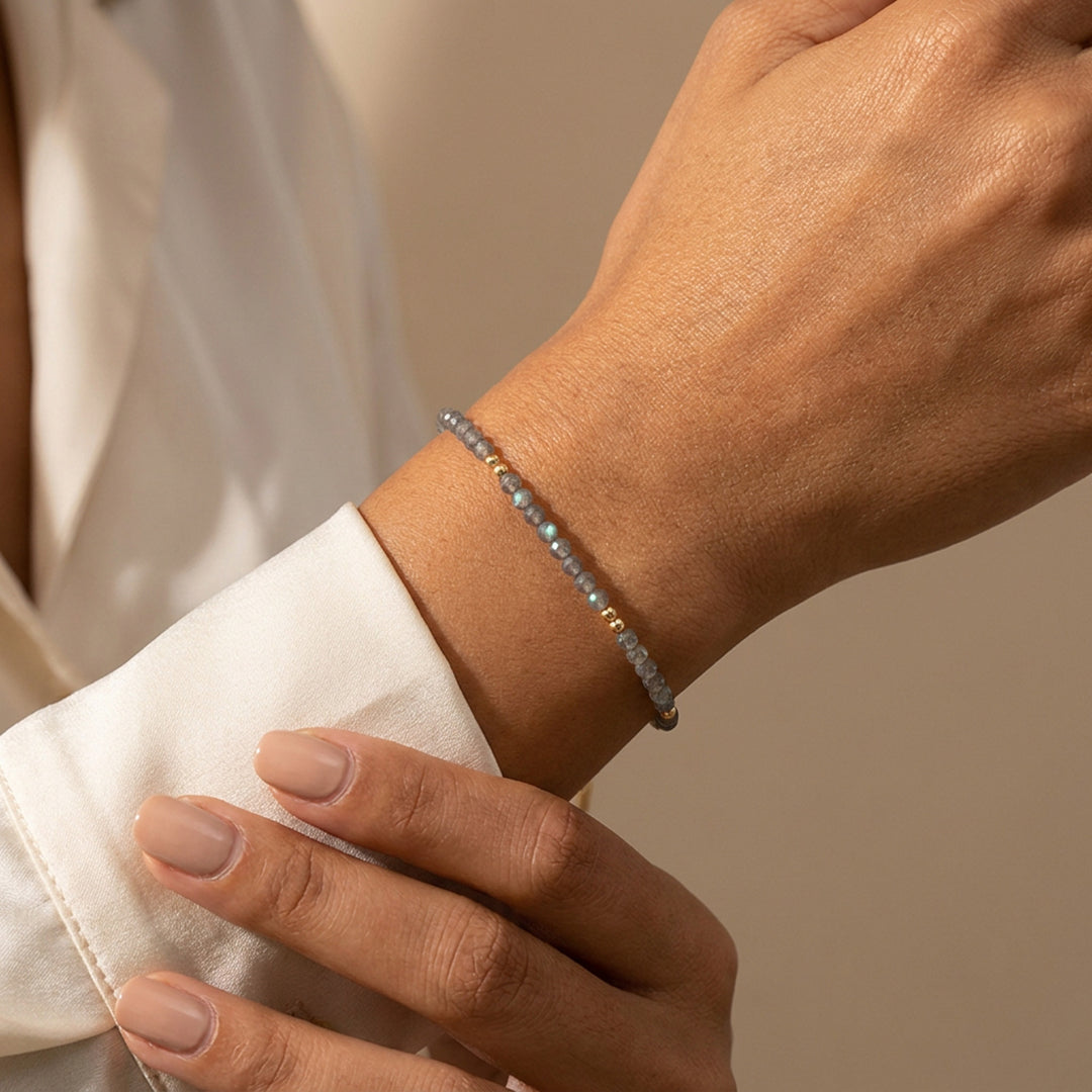 Matching Skinny Labradorite bracelet — wear as a set