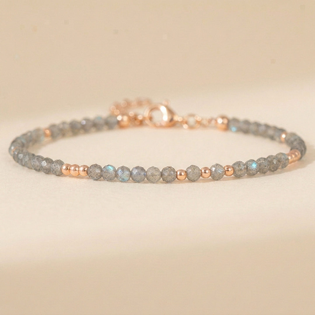 Rose gold filled labradorite bracelet — handmade UK