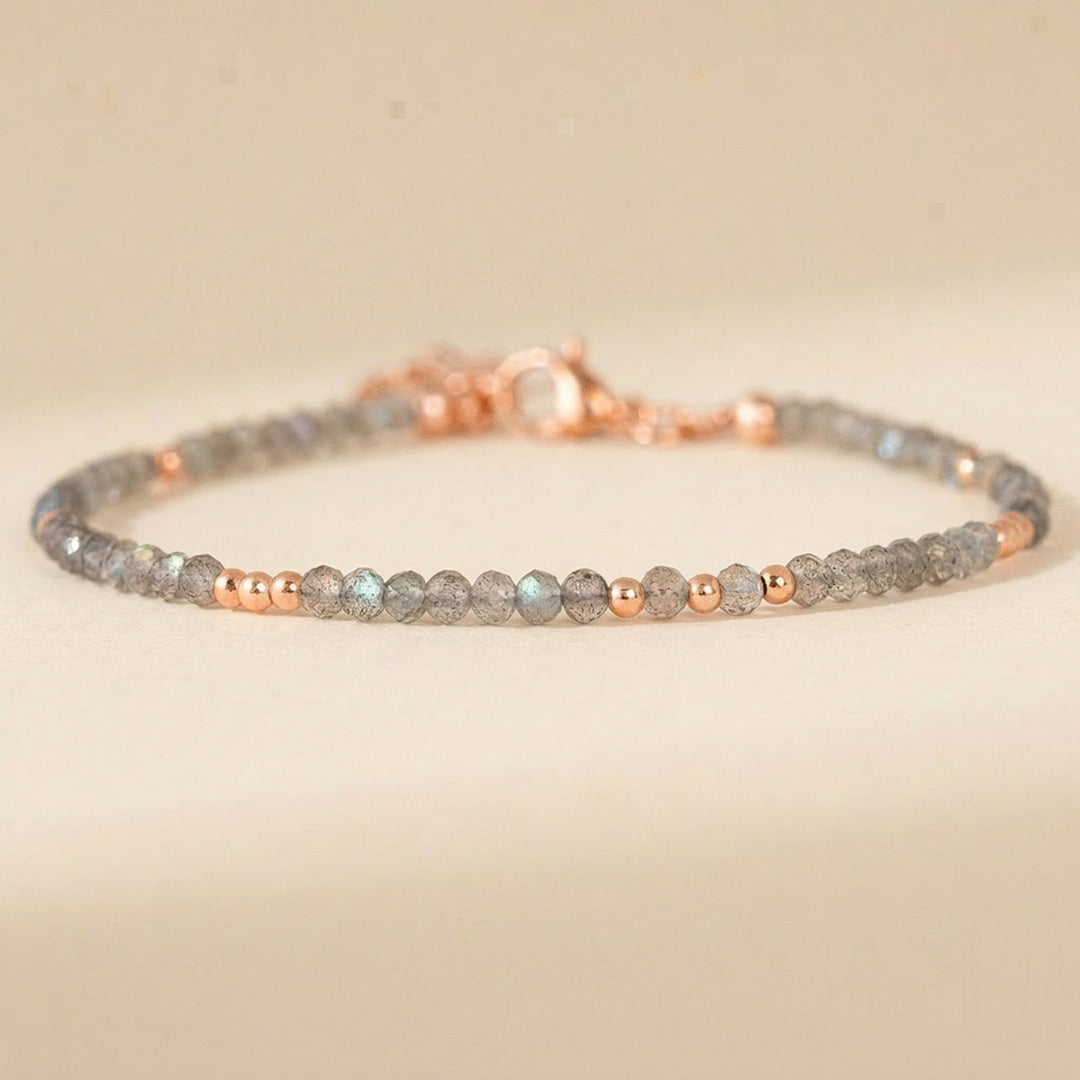 Rose gold filled labradorite bracelet — handmade UK