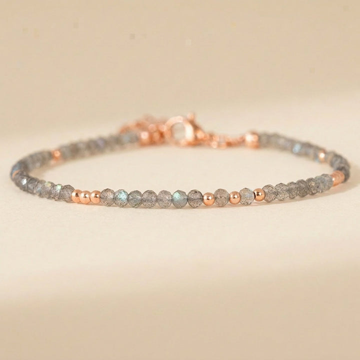 Rose gold filled labradorite bracelet — handmade UK