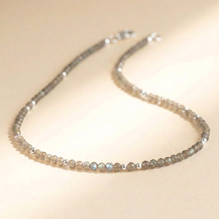 Sterling silver labradorite necklace — handmade UK