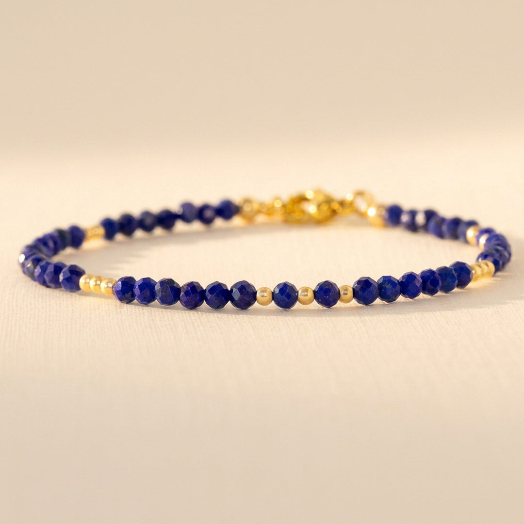 14K gold filled lapis lazuli bracelet — handmade UK